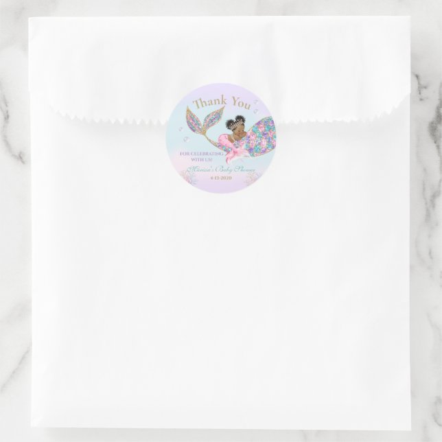 Bébé Sirène Africaine Amérique - étiquettes de fav (Sac)