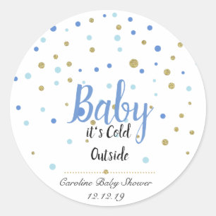 bébé son froid à l'extérieur autocollants - bleu