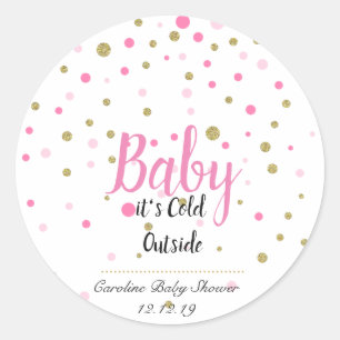 bébé son froid à l'extérieur autocollants - rose