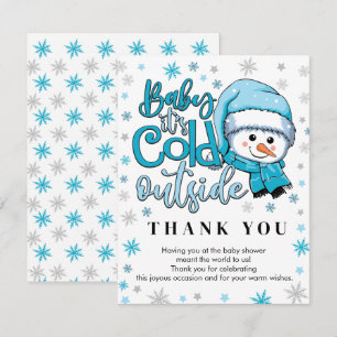 bébé son froid dehors cartes de remerciements