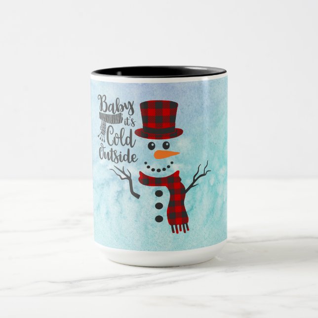 Bébé son froid dehors Snowman Mug (Centre)