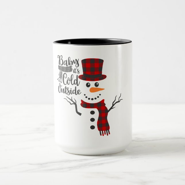 Bébé son froid dehors Snowman Mug (Centre)