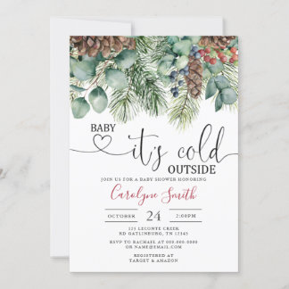 Bébé son froid en dehors du Baby shower Invitation