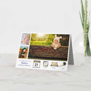 Bébé STATS GARÇONS FAIRE-PART DE NAISSANCE PHOTO C