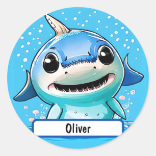 Bébé Sticker Requin Avec Nametag Personnalisé