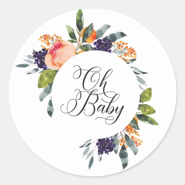 Bébé Stickers Baby shower Floral (Devant)