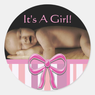 Bébé Stickers Fille avec votre photo bébé