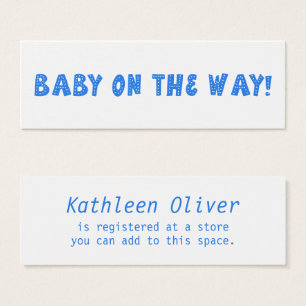 Bébé sur le chemin Dotted Blue Carte d'enregistrem