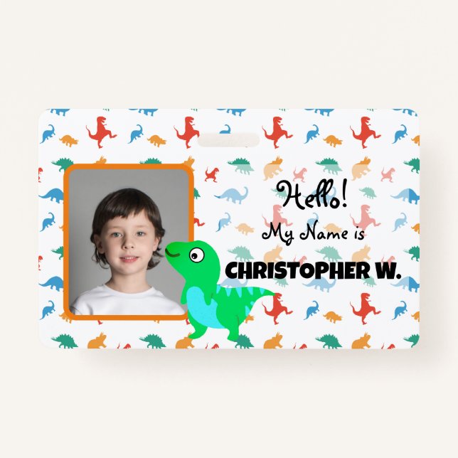 Bébé T-Rex Dinosaur Motif Badges pour enfants (Devant)