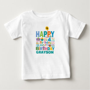 Bébé T-shirt de joyeux anniversaire mignon pour tout âg