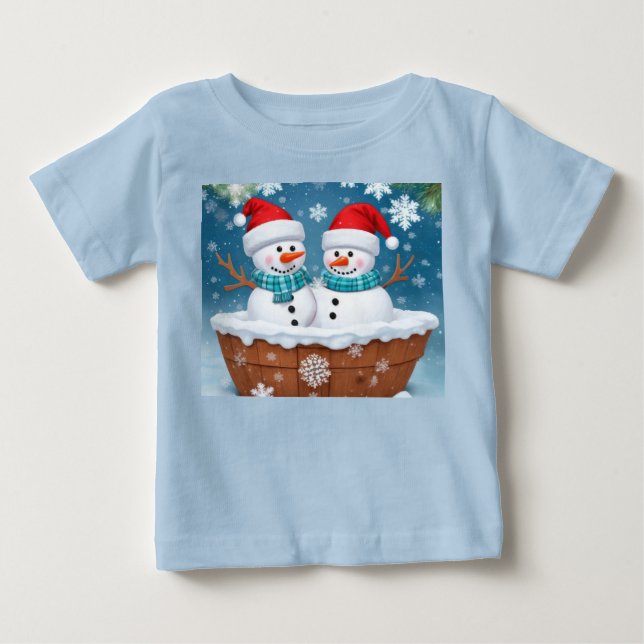 Bébé T-shirt drôle pour tout-petit Bonhommes de neige (Devant)