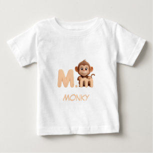 Bébé T-shirt éducatif pour enfants singe lettre M   Upp