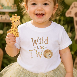 Bébé T-Shirt Fille pour 2ème Anniversaire "Wild and Two