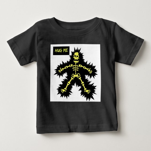BÉBÉ T-SHIRT FUNNY SKELETON HUG ME POUR LES ENFANTS (Devant)