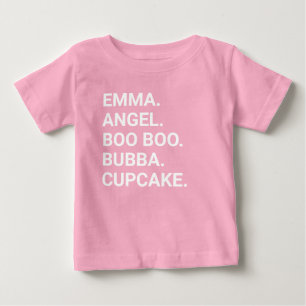 Bébé T-Shirt Personnalisé avec Surnom pour Bébés et Enf