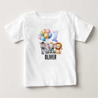 Bébé T-shirt personnalisé pour garçon de 1 an avec un a