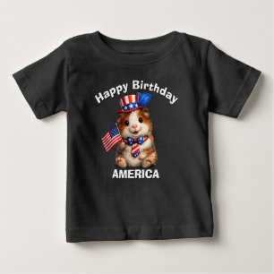 Bébé T-shirt pour enfant patriotique avec cochon d'Inde
