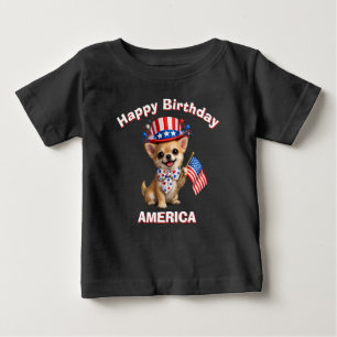 Bébé T-Shirt pour enfant patriotique Chihuahua (2ad)