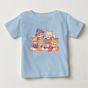 Bébé T-shirt pour enfants avec des amis renards mignons