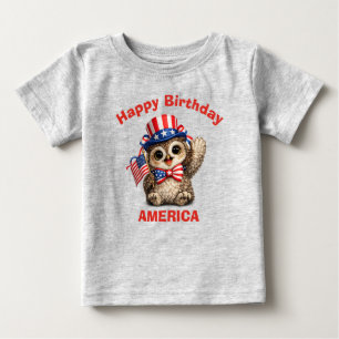 Bébé T-Shirt pour enfants avec hibou patriotique (4h)