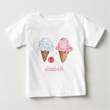 T-SHIRT POUR ENFANTS : CRÈME DE GLACE + NOM