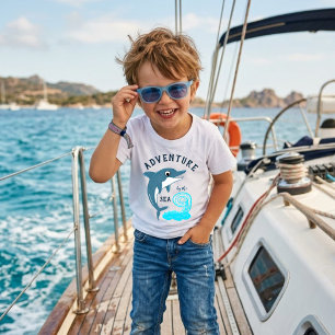 Bébé T-shirt pour enfants dauphin et vague Aventure au