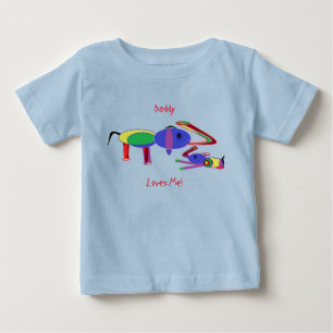 Bébé T-shirt pour enfants Papa m'aime (Design avant uni