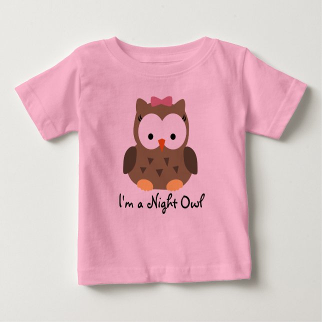 Bébé T-Shirt pour fille de nuit mignonne (Devant)