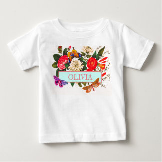 Bébé T-shirt POUR FILLES BÉBÉS do-it-yourself NOM FLEUR