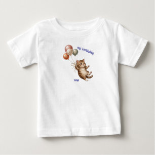 Bébé T-Shirt pour le 1er anniversaire de chat mignon