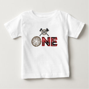 Bébé T-shirt pour le premier anniversaire du bûcheron -