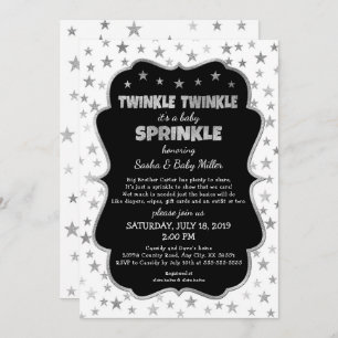 Bébé Twinkle Saupoudrer les invitations en argent 