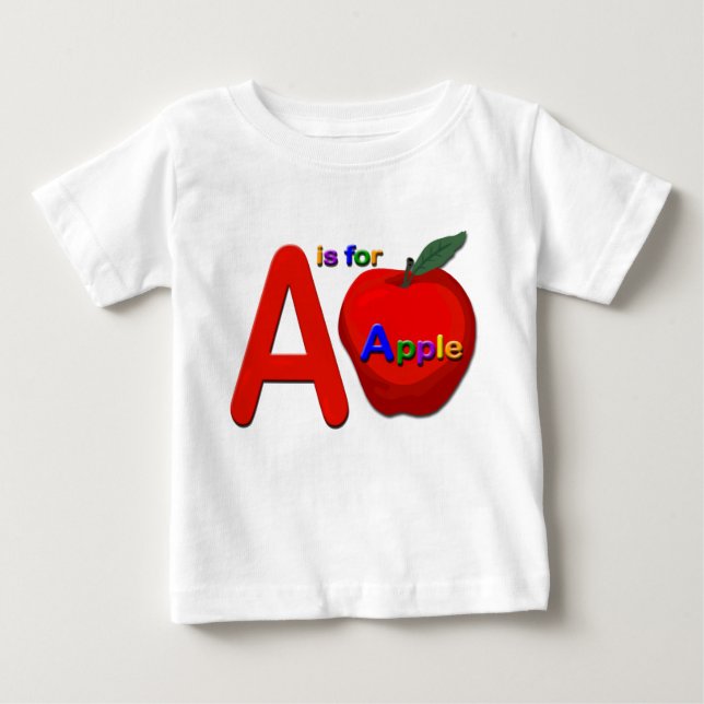 Bébé Un est pour le T-shirt pour enfants Apple (Devant)