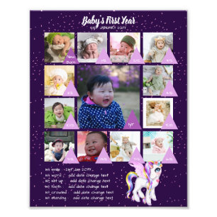 BÉBÉS 1ère année PHOTO COLLAGE 8x12 $5 ou moins!