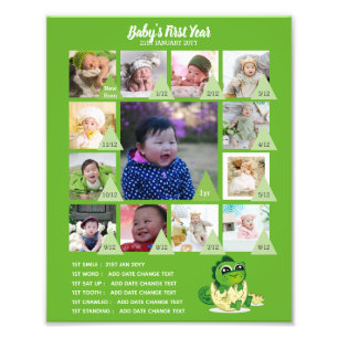 BÉBÉS 1ère année PHOTO COLLAGE 8x12 $5 ou moins!