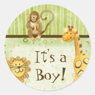 Bébés de la Jungle, Stickers bébé garçon - Vert