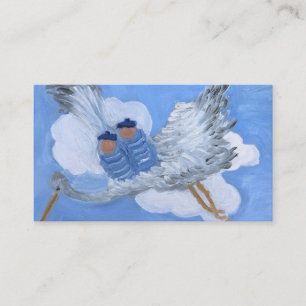 Bébés de vol et carte de visite de cigogne