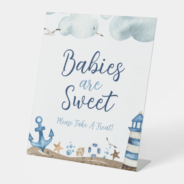 Bébés nautiques sont Baby shower doux signe (Recto)