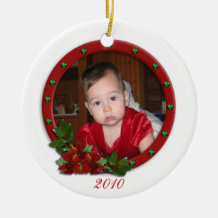 Bébés Premier ornement de Noël fleurs traditionnel