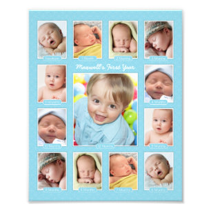 Bébés Première année Blue Keepsaké photo Collage