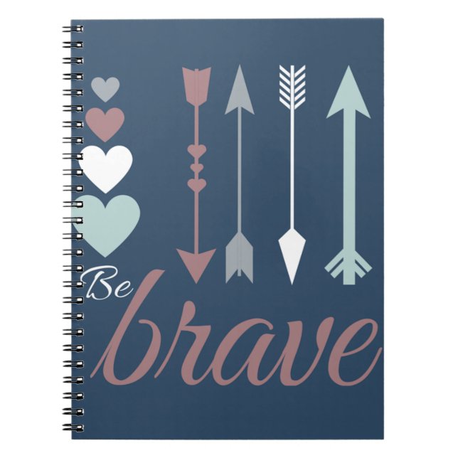 BeBrave Notebook mit Pfeilen und Herz Notizblock (Vorderseite)