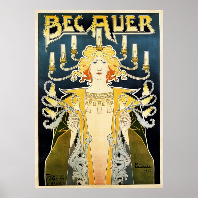 BEC AUER 1896 Benzin-Licht Poster (Vorne)
