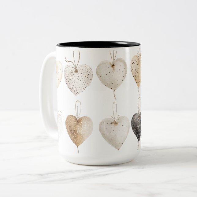 Becher 2 Farben Personalized Valentine Coffee Mug Zweifarbige Tasse (Vorderseite Links)