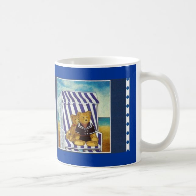 Becher Aquarell-Motiv "Teddys im Strandkorb" Kaffeetasse (Rechts)