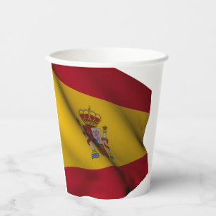 Becher auf Papier der spanischen Flagge