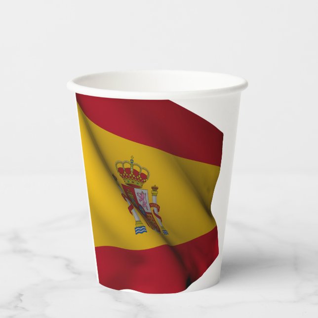 Becher auf Papier der spanischen Flagge (Vorderseite)
