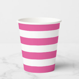 Becher aus rosa und weißem Streifen