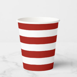 Becher aus rotem und weißem Streifen