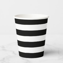 Becher aus schwarzem und weißem Streifen