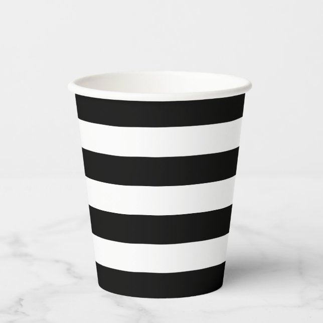 Becher aus schwarzem und weißem Streifen (Vorderseite)